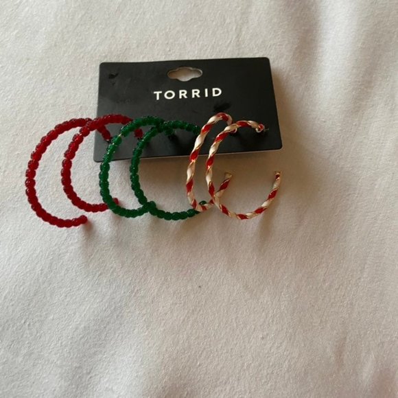 Torrid Christmas Earrings Set of 3 Pairs - Picture 1 of 2